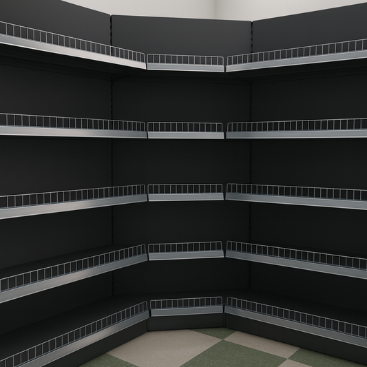 Коммерческая угловая полка для внутреннего пространства 2110x665x370 / 470 / 570